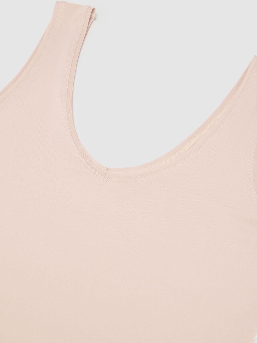 Beige mixed regular fit tank top_5