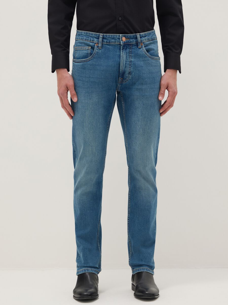 Slim Fit Blue Denim Cotton Jeans_1