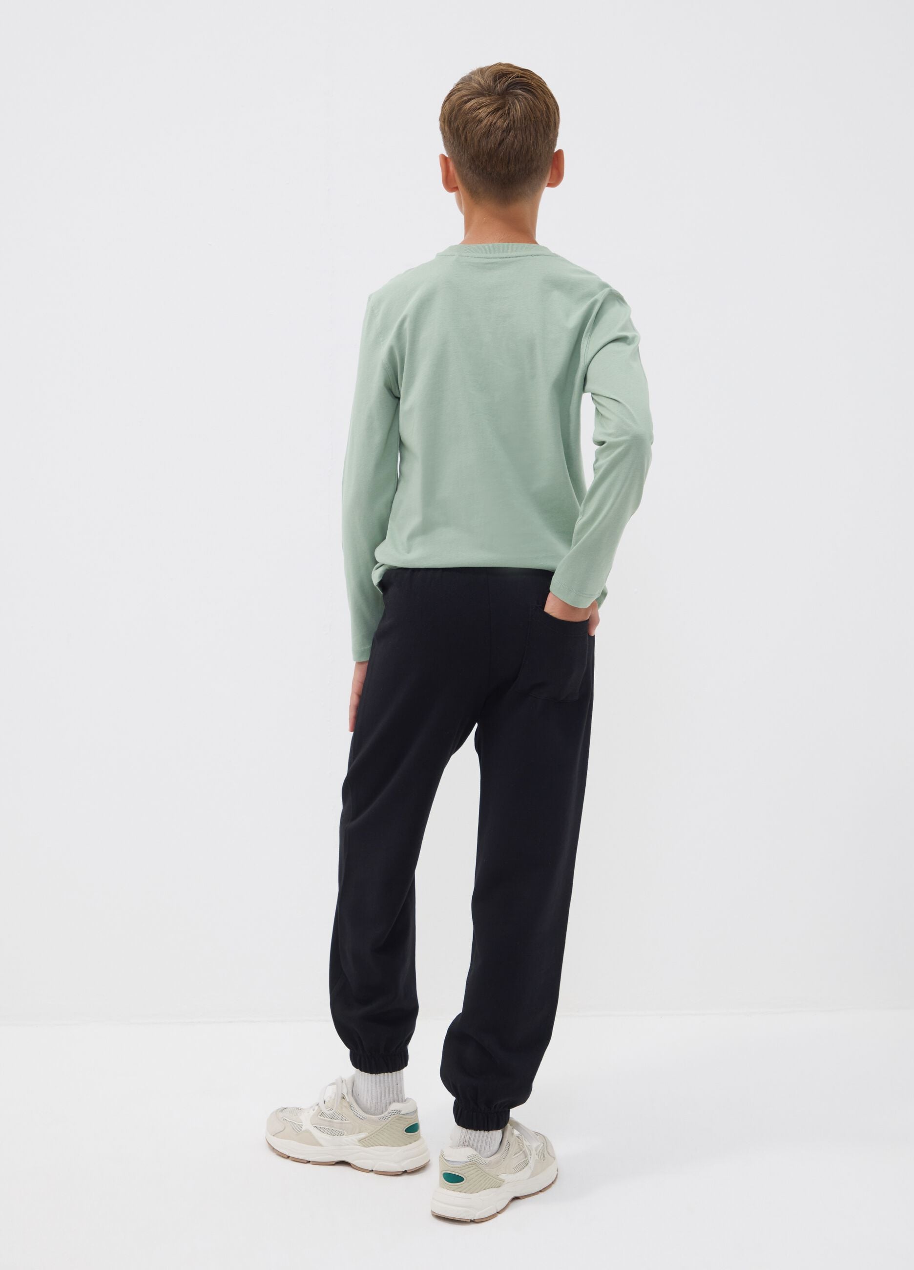 Black pure cotton joggers