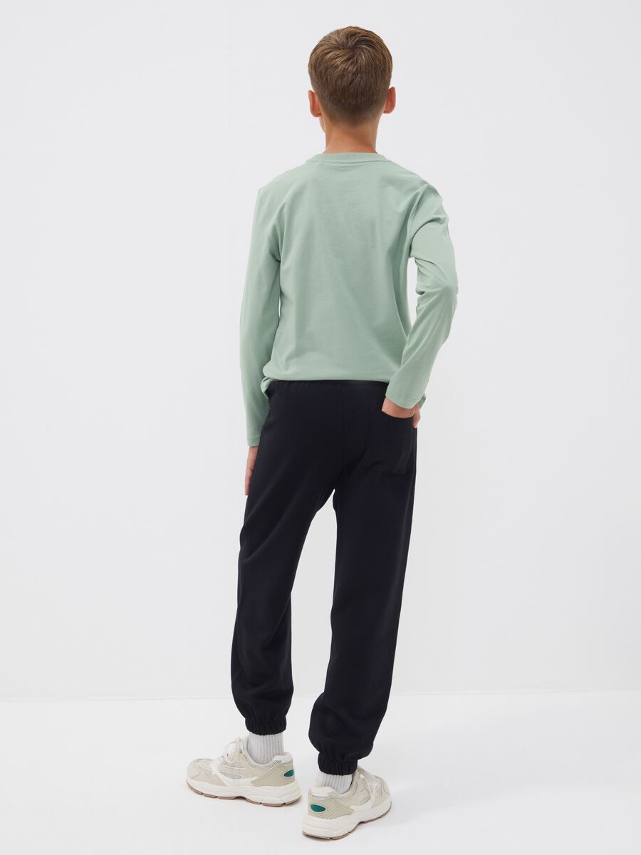 Pantaloni jogger neri in puro cotone_1