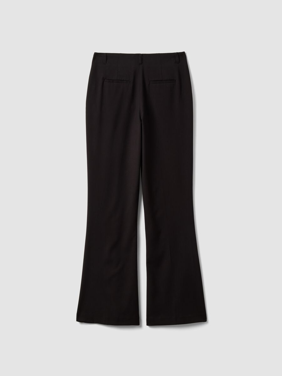 Black formal flared trousers in stretch viscose_2
