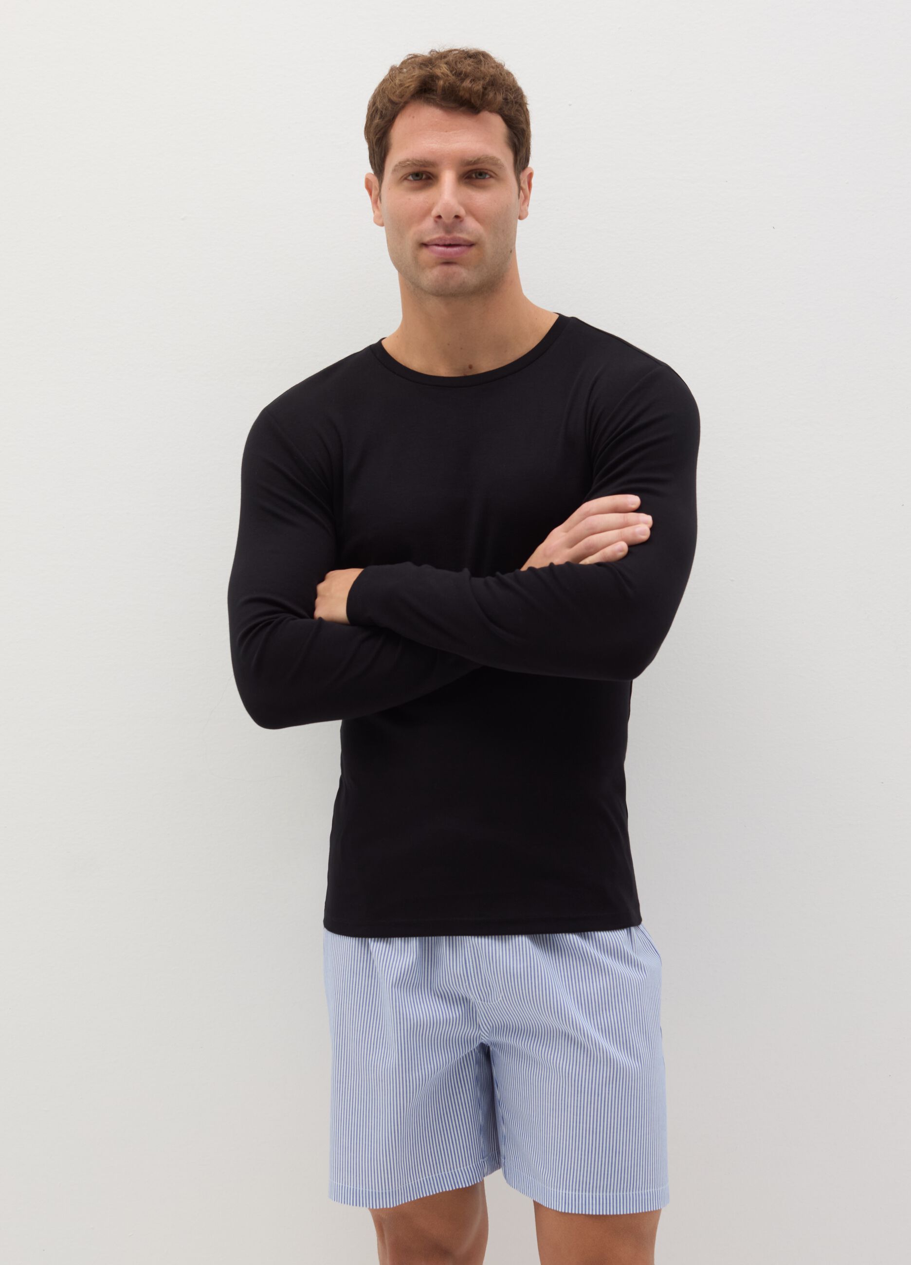 Long-sleeved undershirt in organic cotton