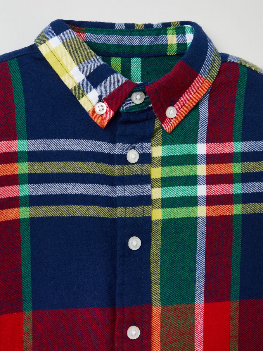 Camicia in cotone con fantasia check _5