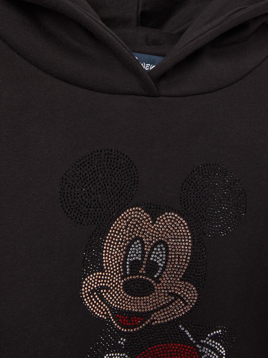 Sweatshirt with hood and Mickey Mouse in diamantés_5