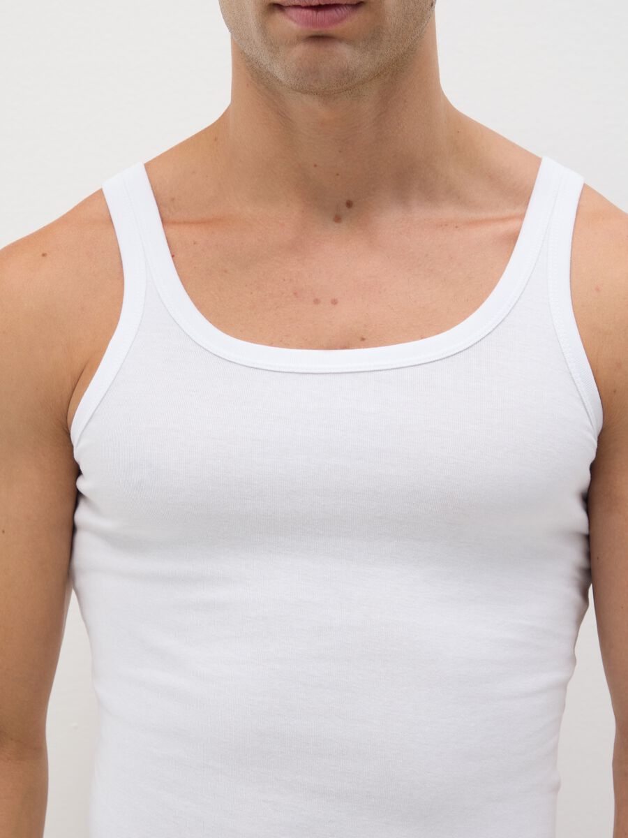 Men's White Pure Cotton Vest_1
