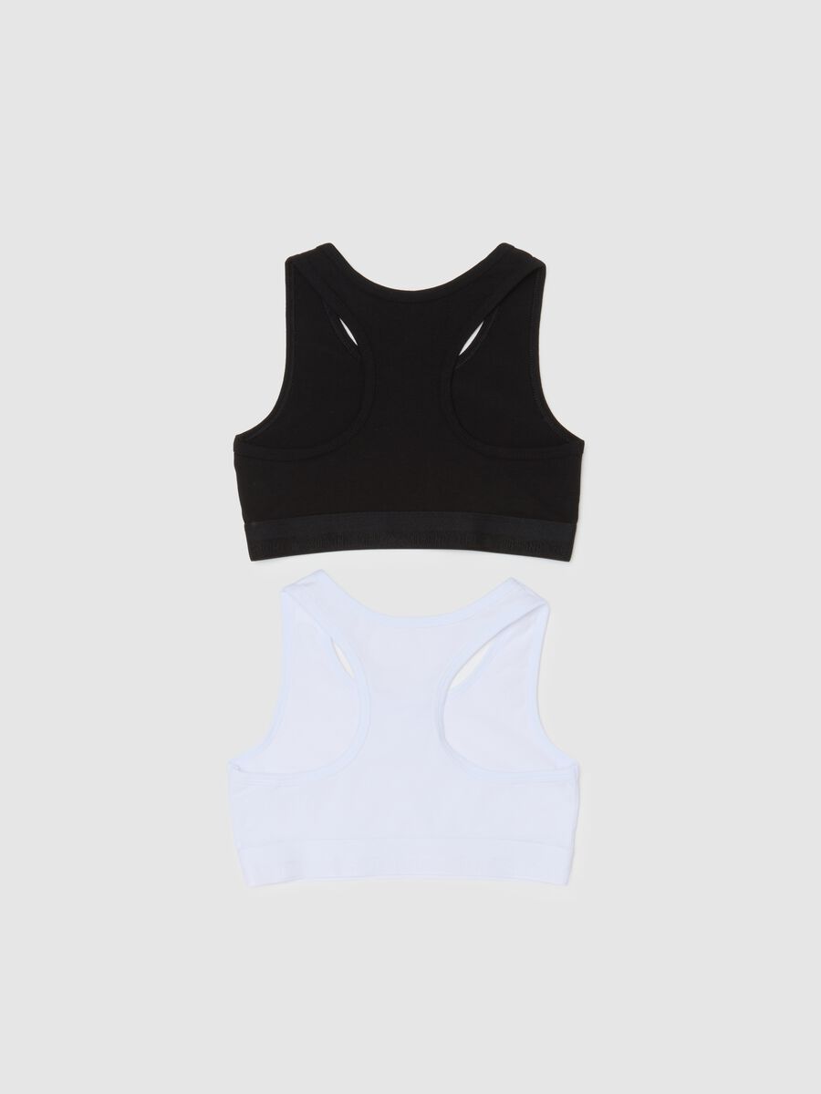 Set of two multicolour stretchy cotton sports tops for girls_1