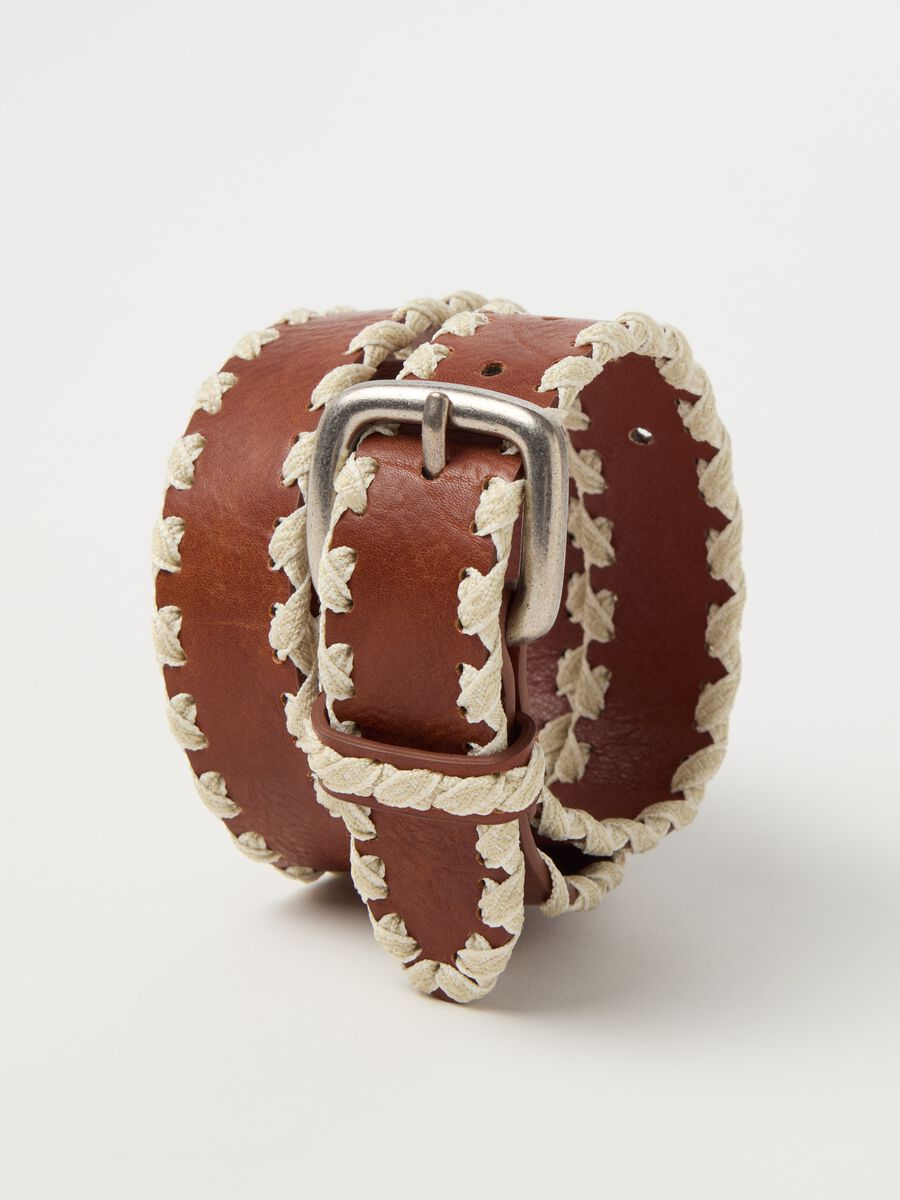 Vintage-effect belt with stitched edging_2