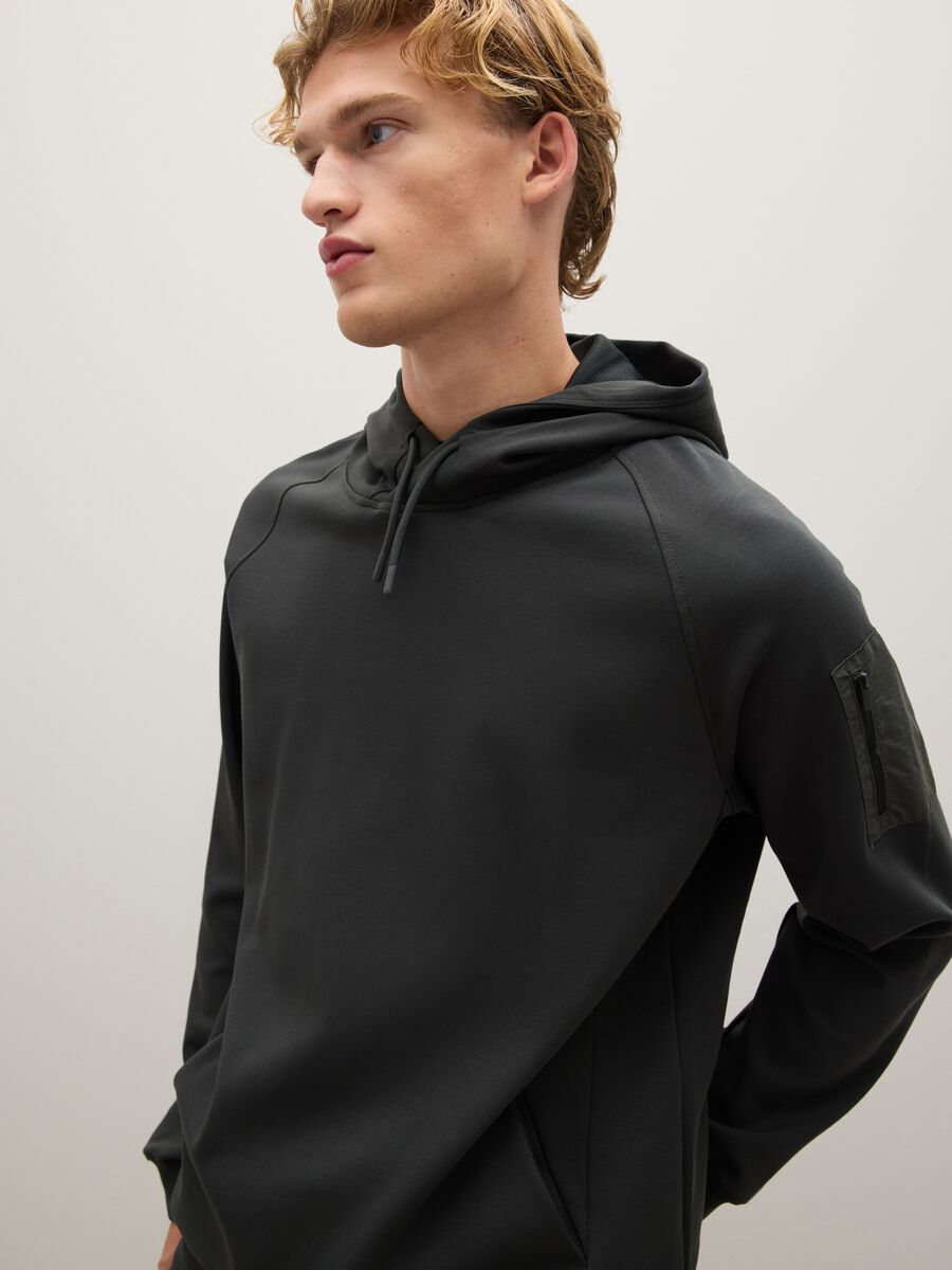 Green Stretch Cotton Hooded Sweatshirt_3