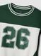 Green 100% cotton sweatshirt with contrast crew neck_2