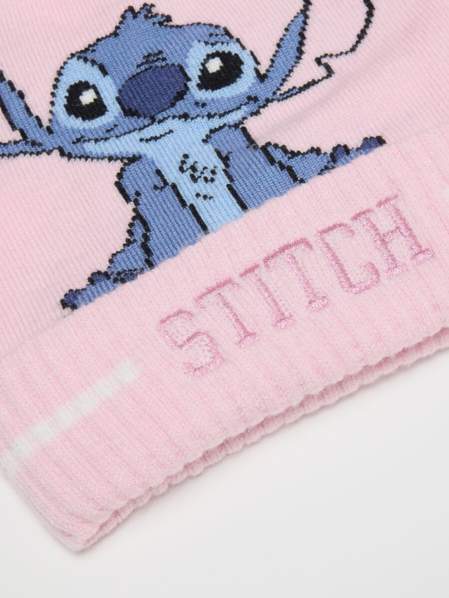 Cappello rosa bambino con dettaglio Stitch_2