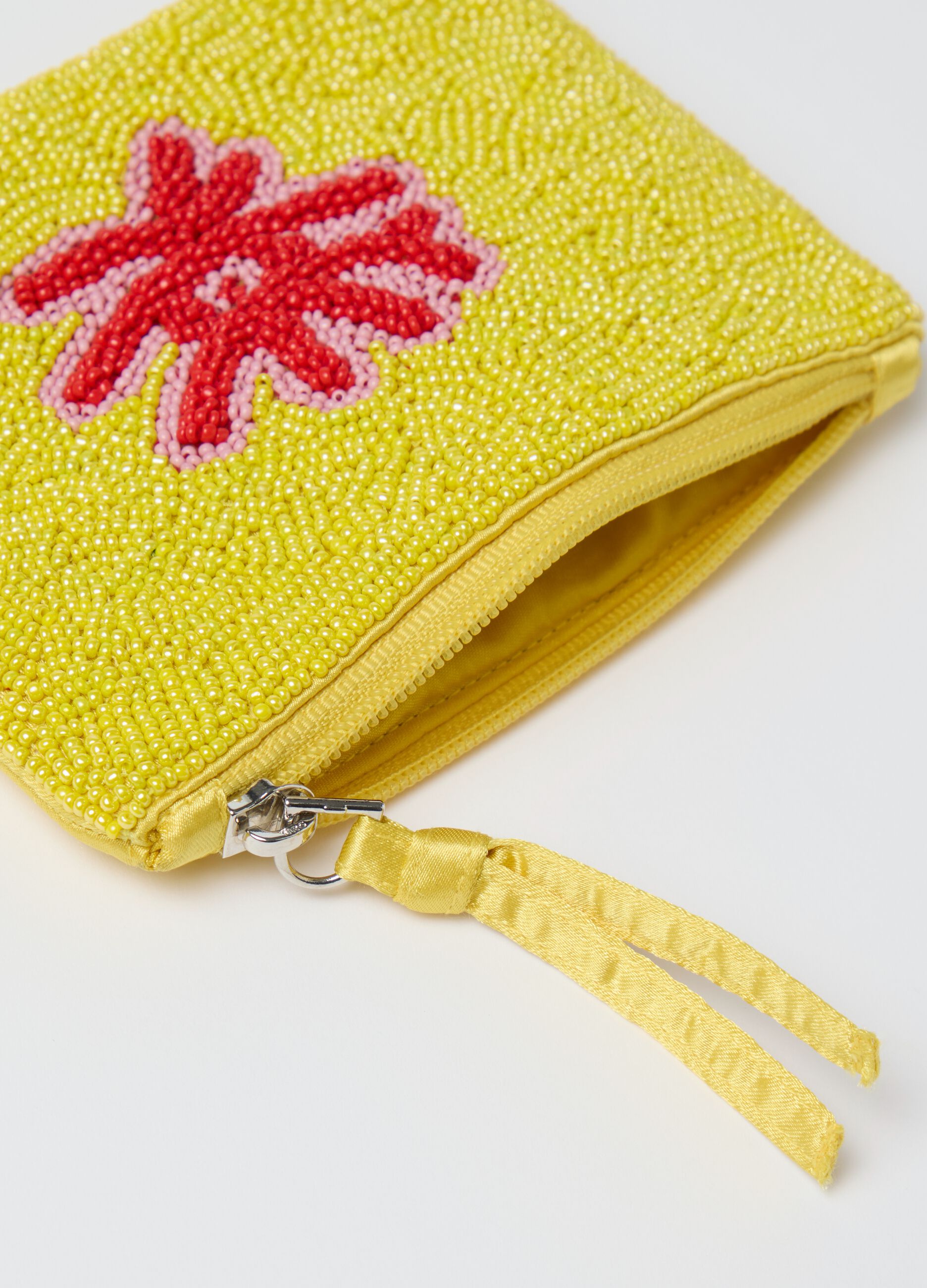 Yellow wallet with decorative glass details by Ovs