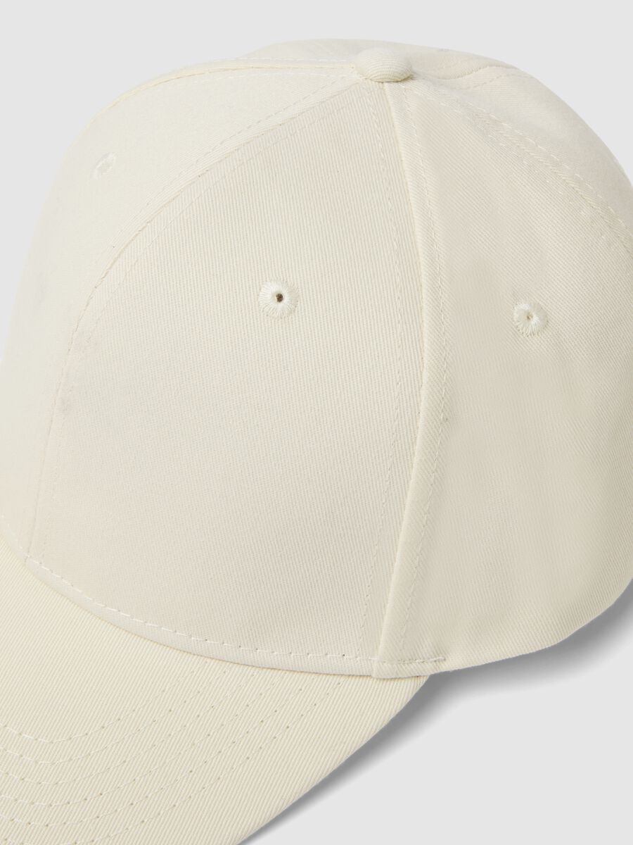 Cappello da baseball in puro cotone beige con chiusura regolabile_1