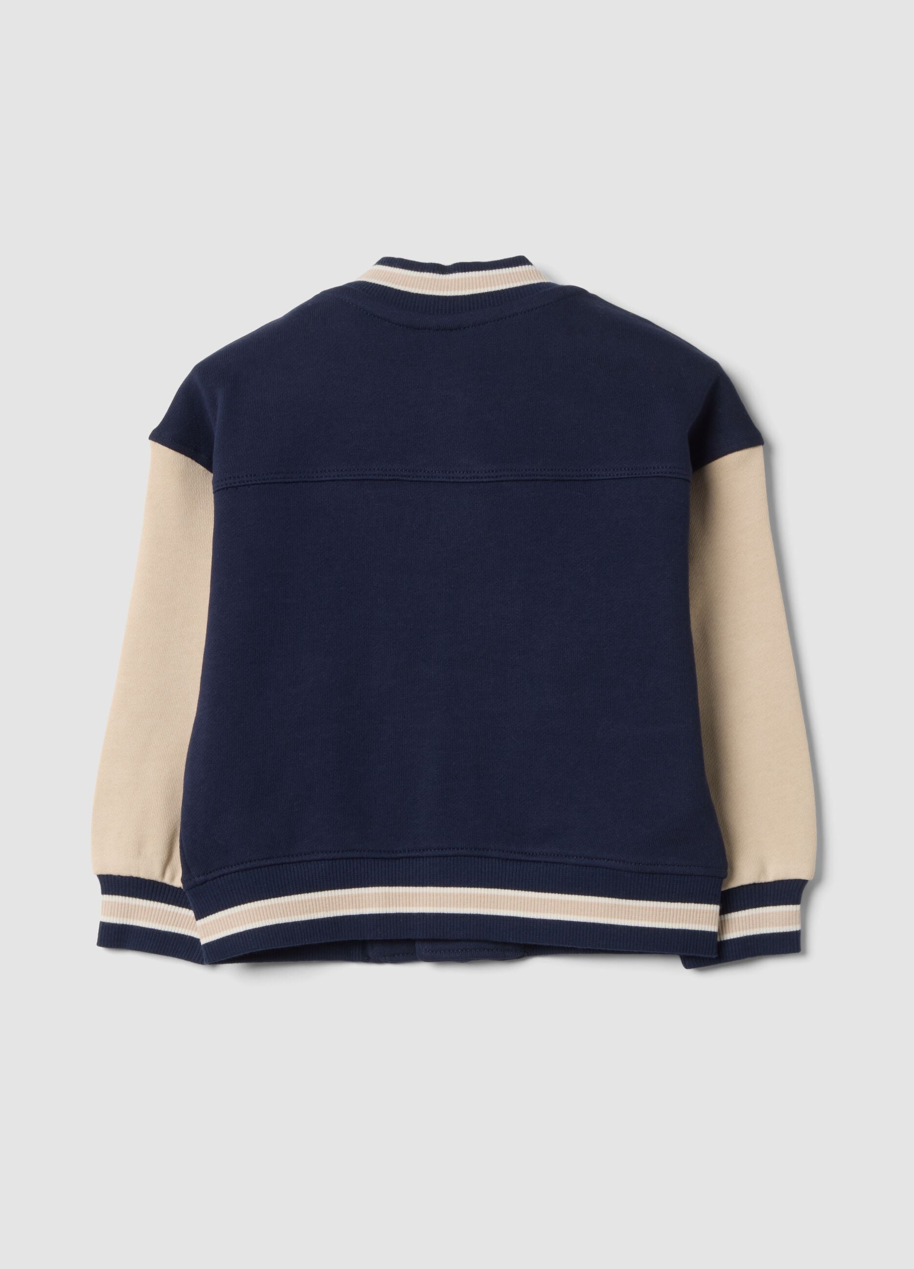Navy blue collegiate sweatshirt in pure cotton, regular fit