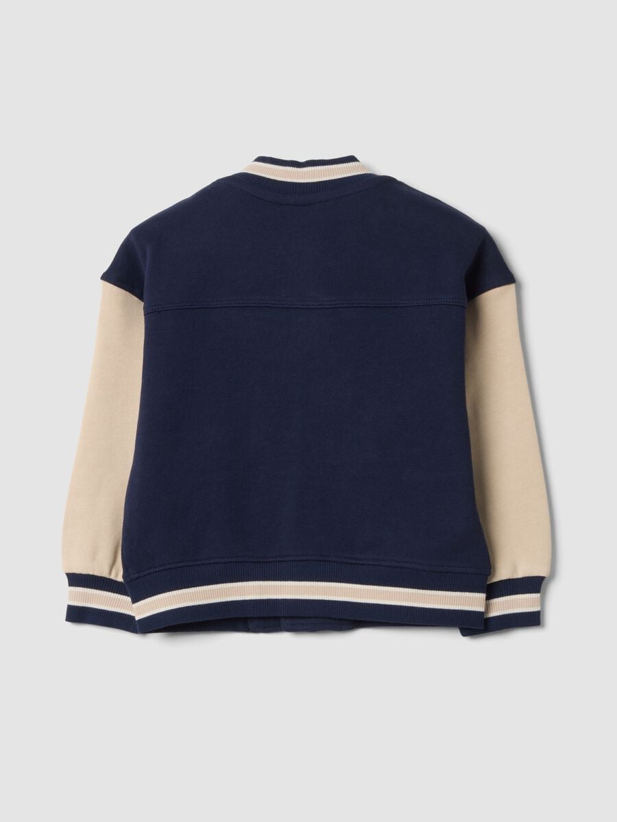 Felpa college blu navy in puro cotone regular fit_1