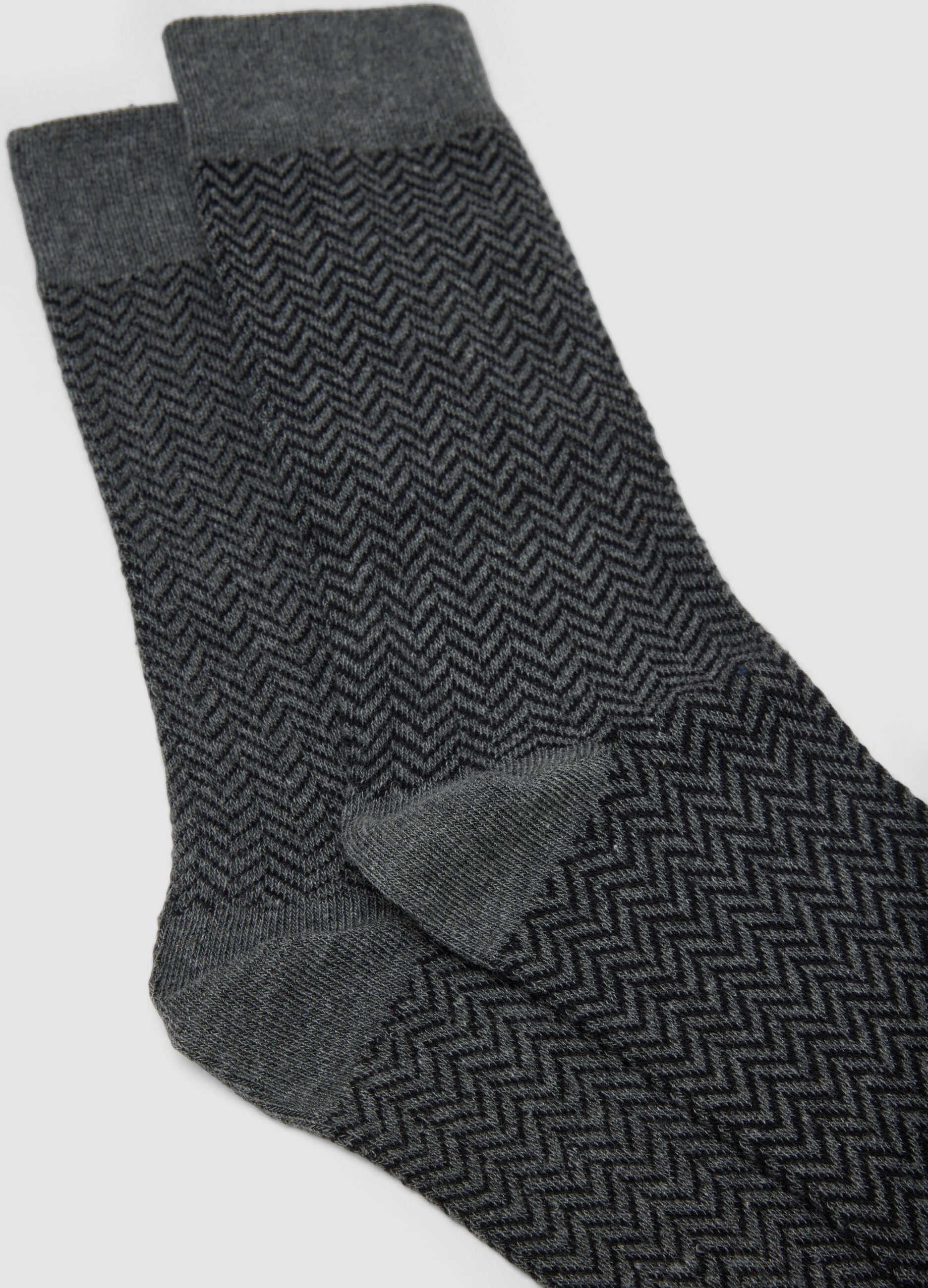 3-pack of grey mid-calf socks in stretch organic cotton