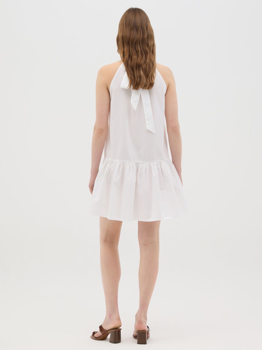 Women's white pure cotton dress regular fit_2