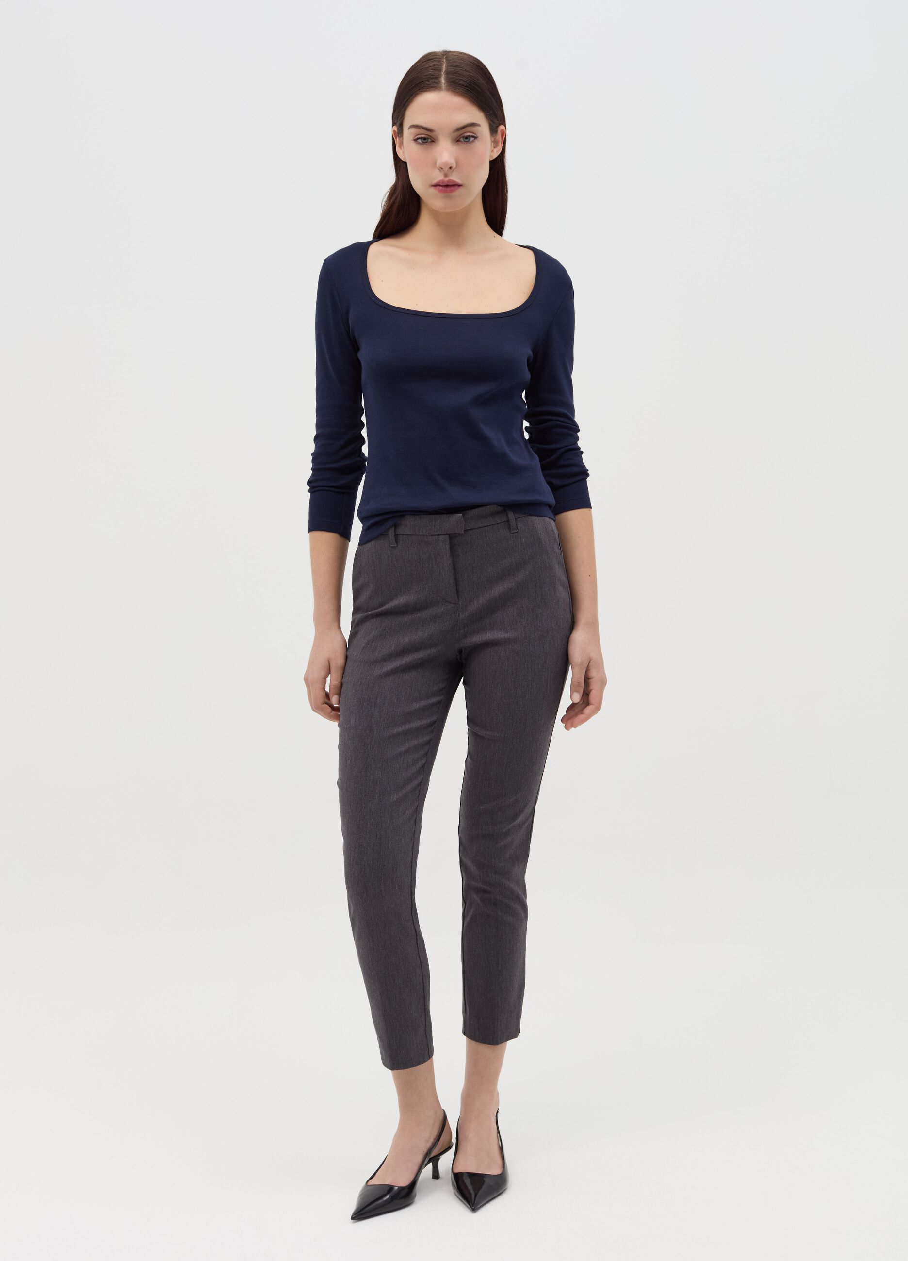 Slim-fit ankle-length chinos
