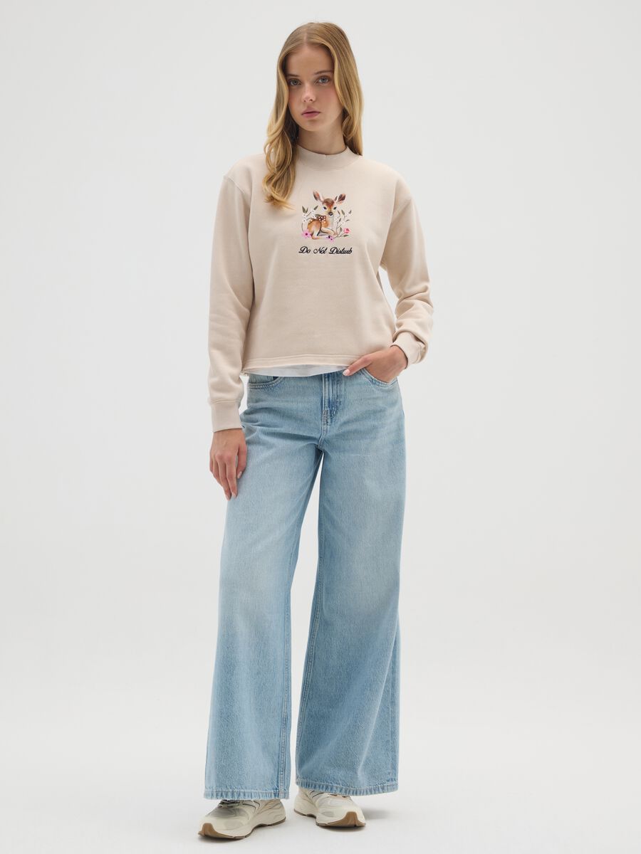 Felpa in misto cotone beige regular fit_1