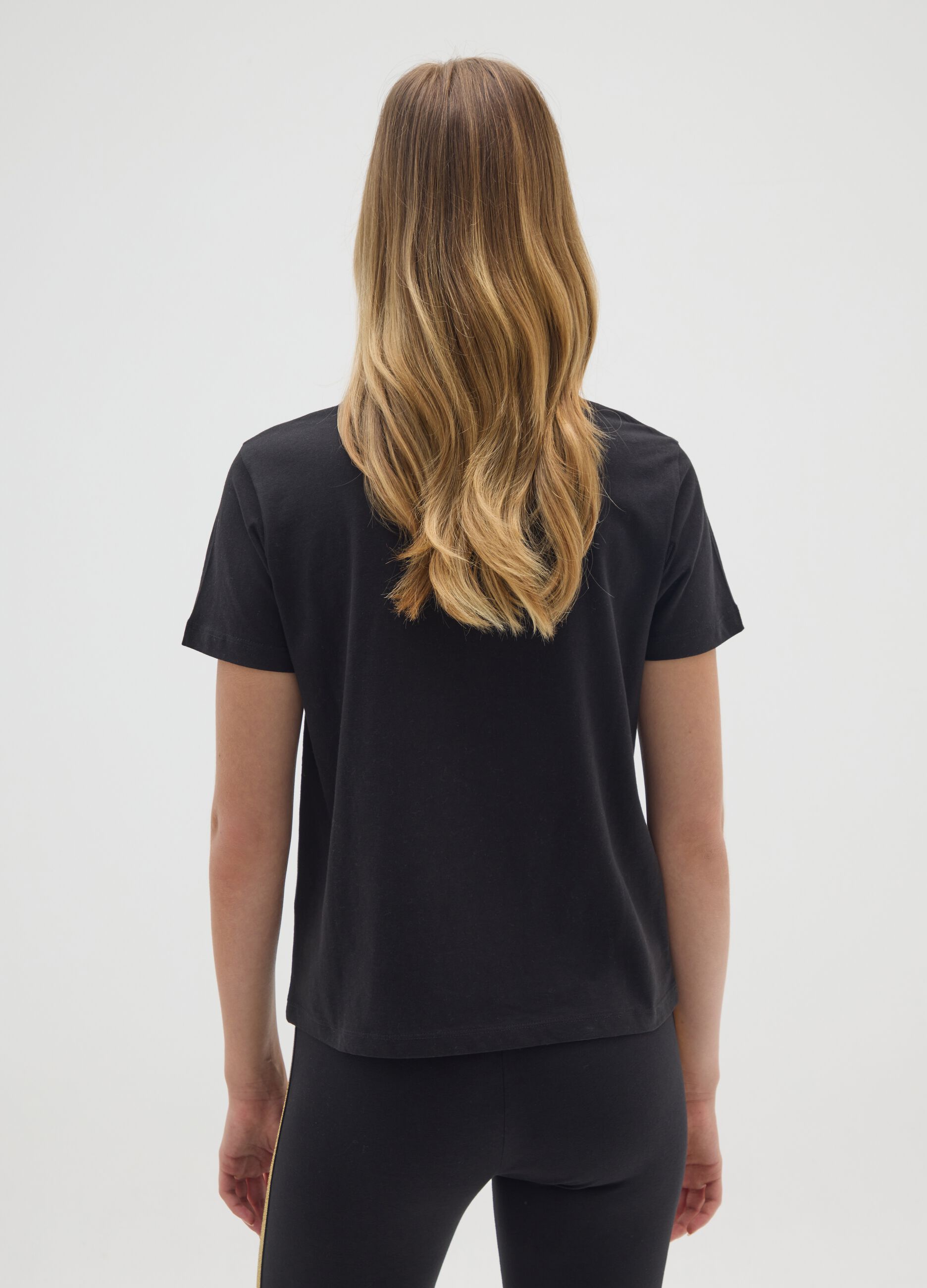 Black pure cotton regular fit Everlast T-shirt