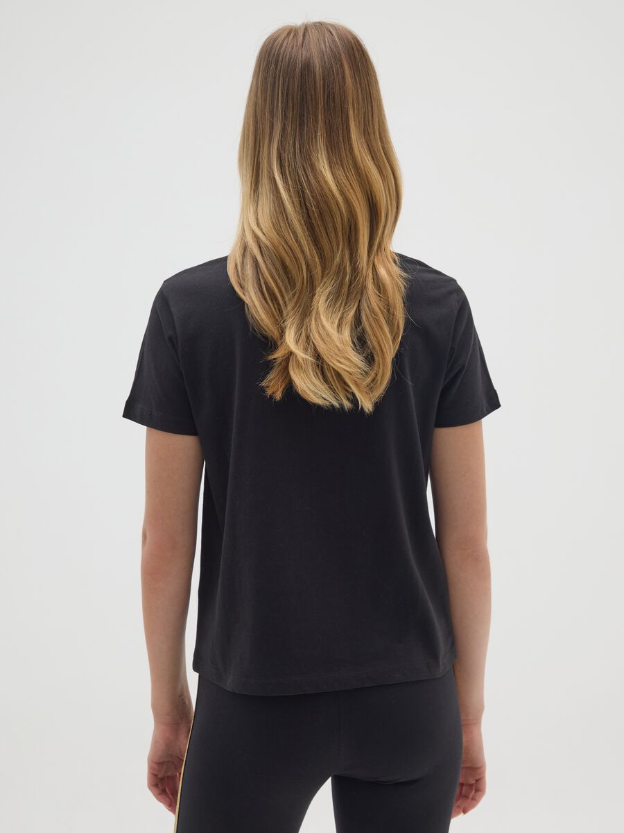 Black pure cotton regular fit Everlast T-shirt_2