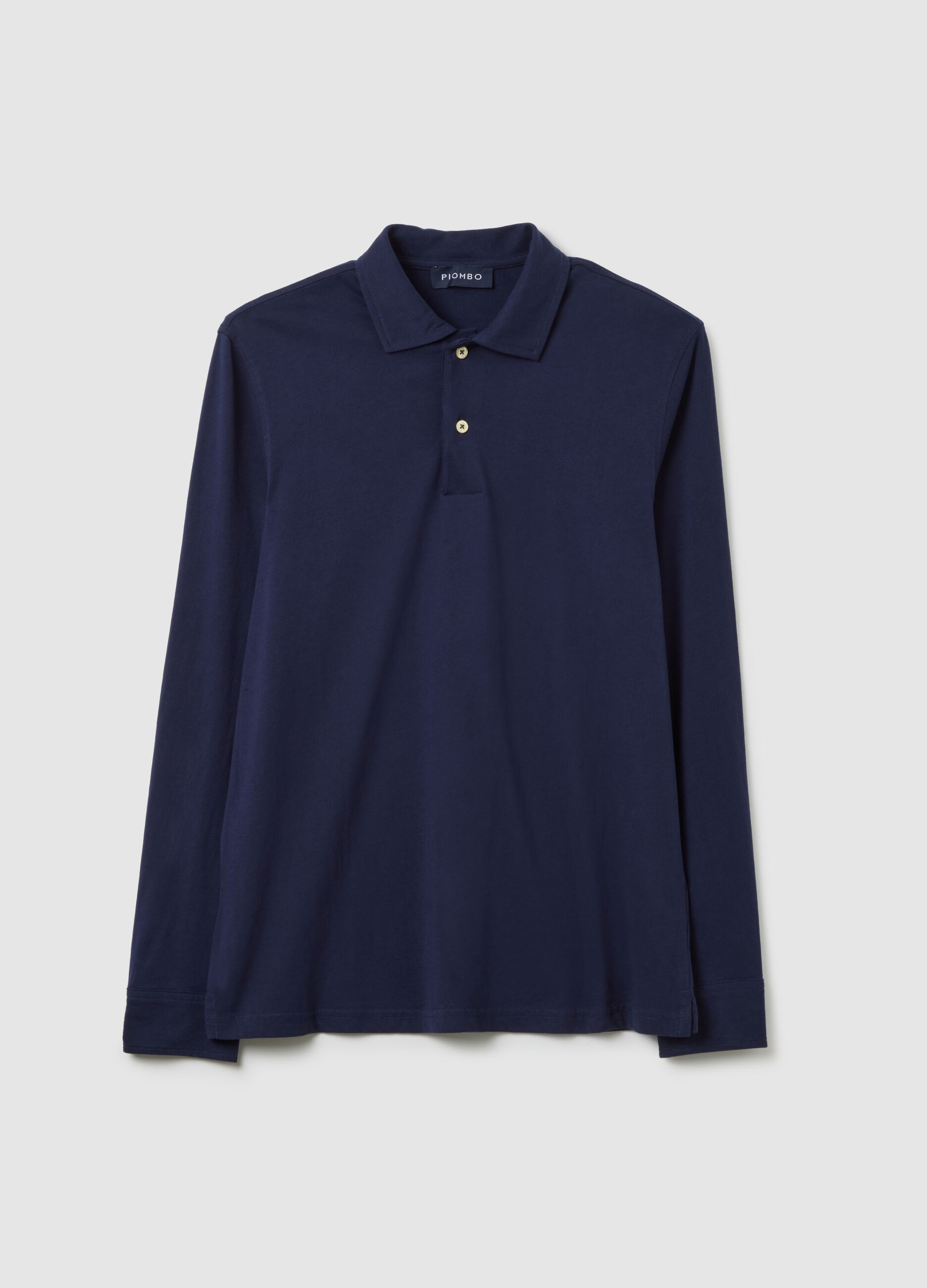 Polo in puro cotone blu regular fit