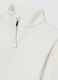 White sporty sweatshirt with high neck and half zip fitted_1