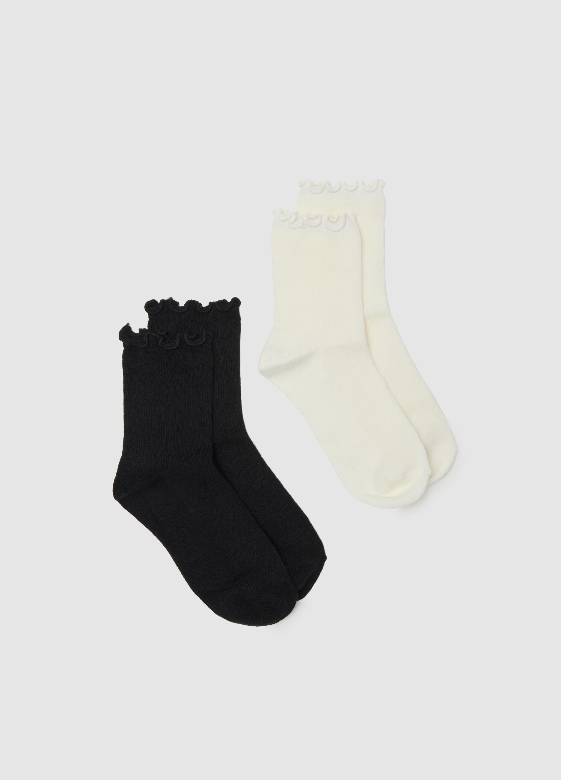Twin Pack Stretch White and Black Socks