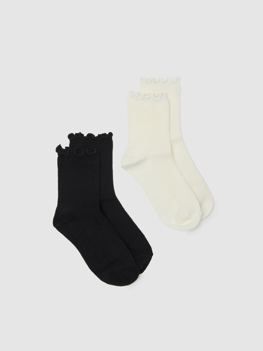 Twin Pack Stretch White and Black Socks_0