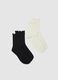 Twin Pack Stretch White and Black Socks_0