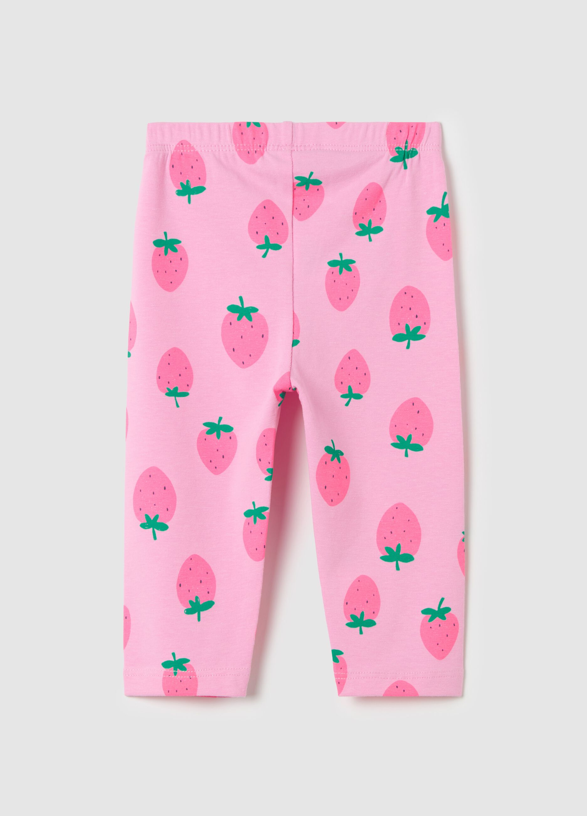 Three-quarter leggings in stretch cotton with print