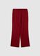 Women's red regular fit pure viscose trousers_4