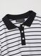 Black and white striped polo shirt in piquet_5