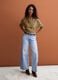 Light blue wide-leg jeans in pure cotton_0