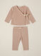 Pink newborn set with sweater and trousers_0