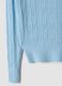 Sky-blue fitted viscose-blend cable-knit crew-neck jumper for girls_6