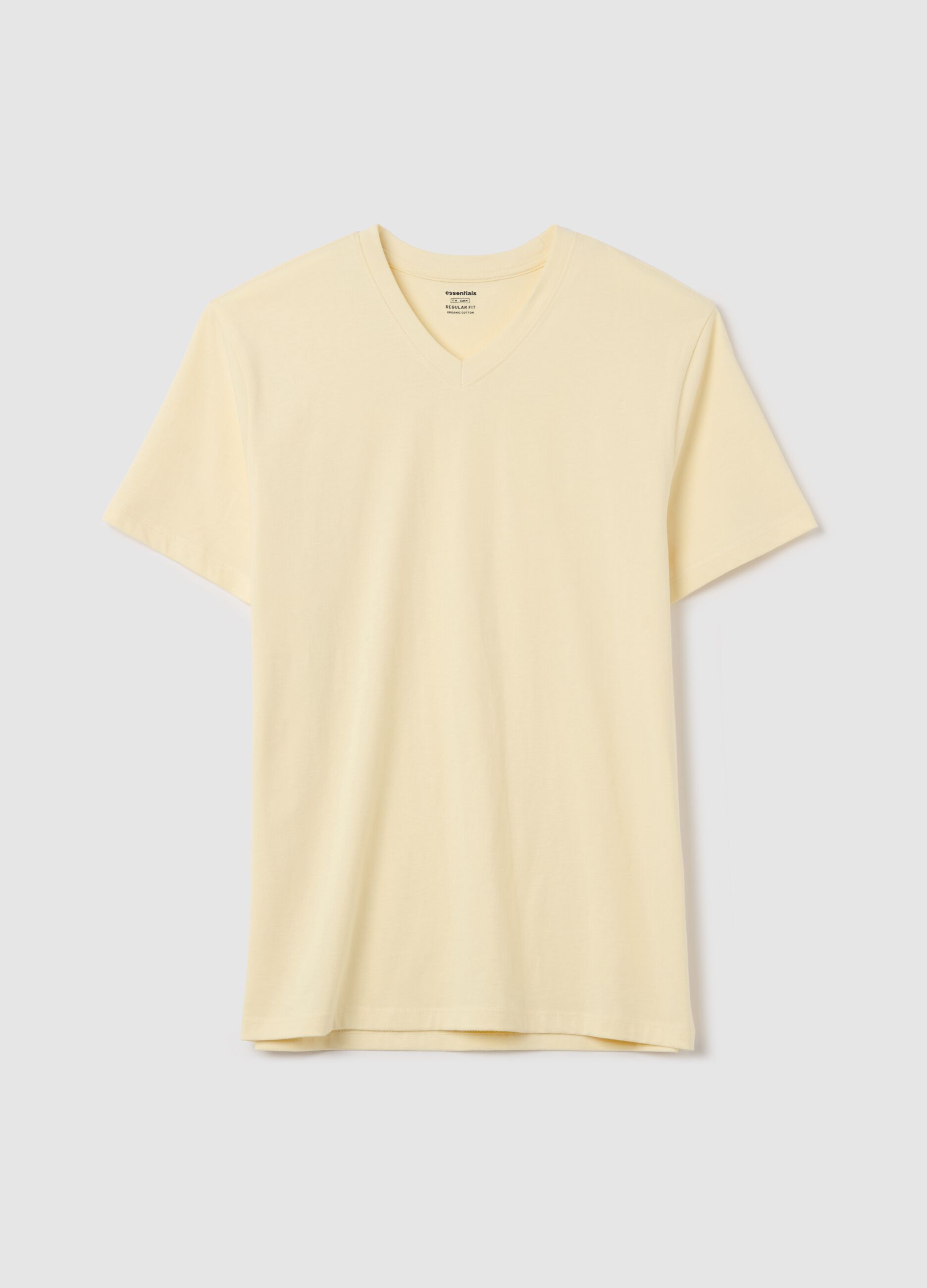 Organic cotton T-shirt with V neck