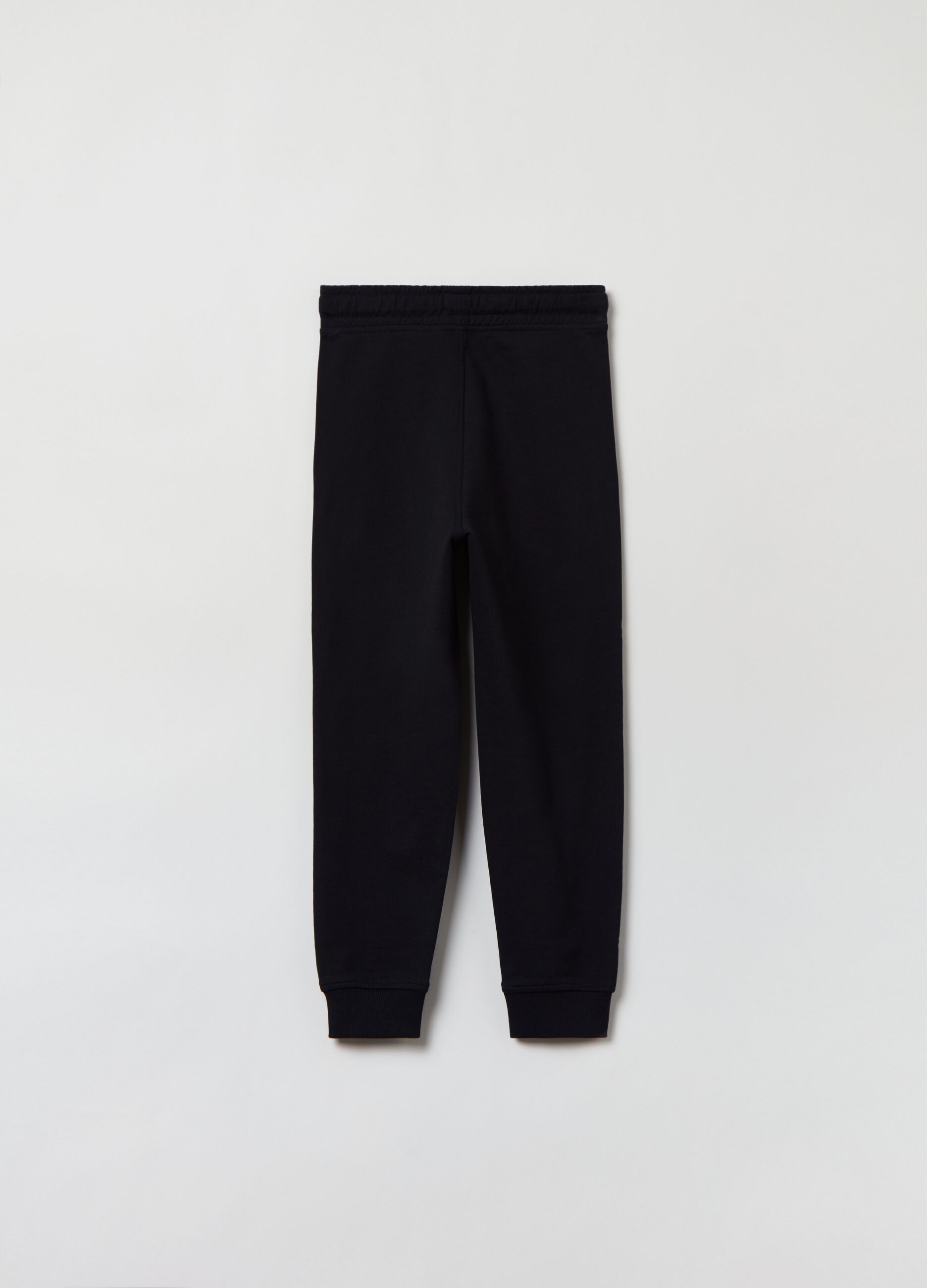 Joggers in felpa con coulisse e stampa_1