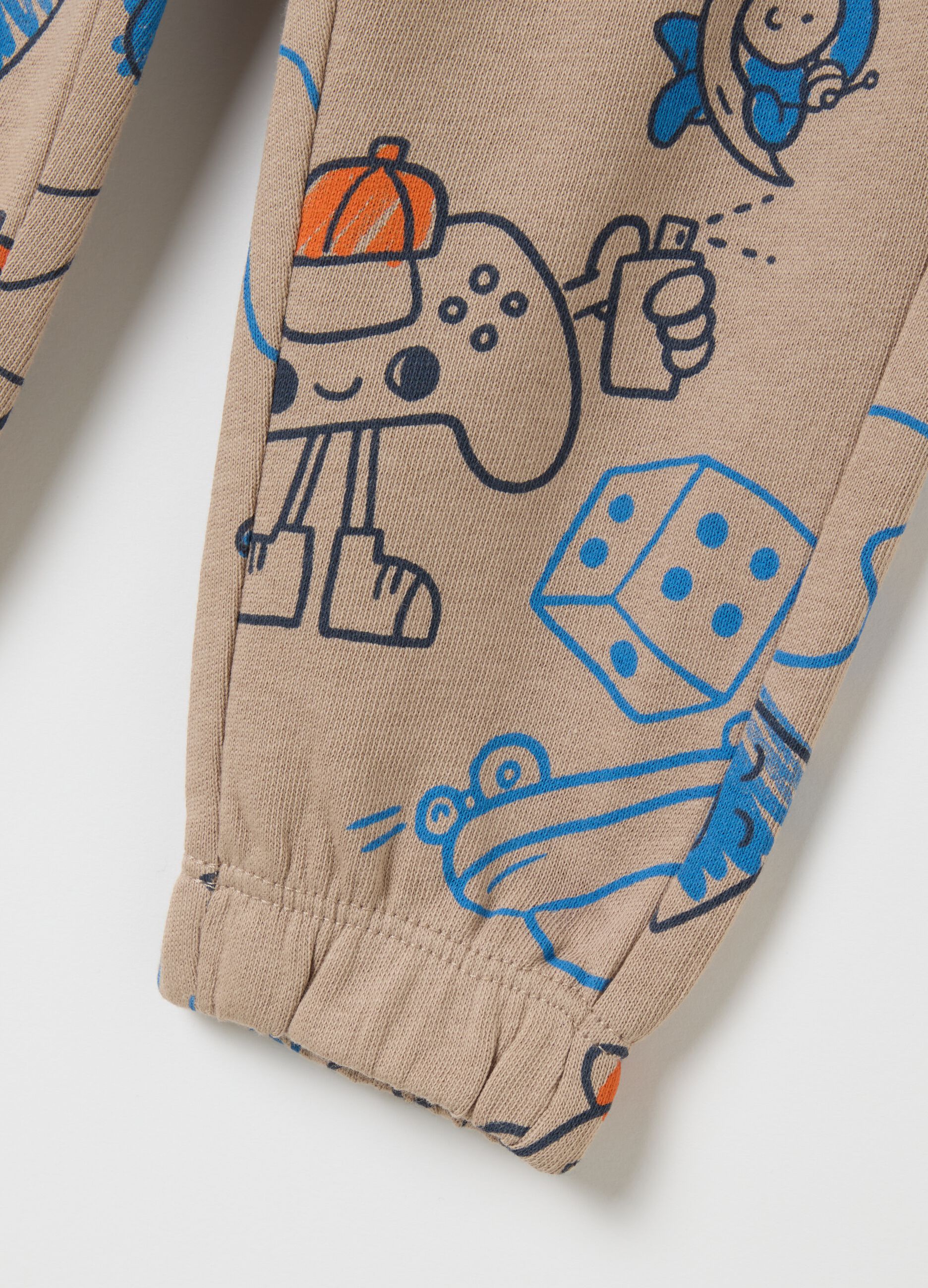 Children's beige cotton joggers