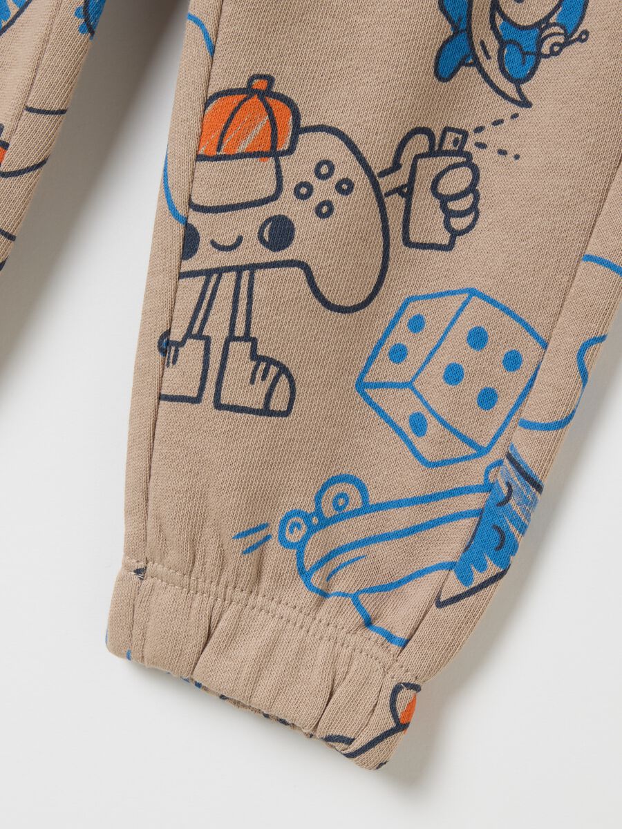 Children's beige cotton joggers_3