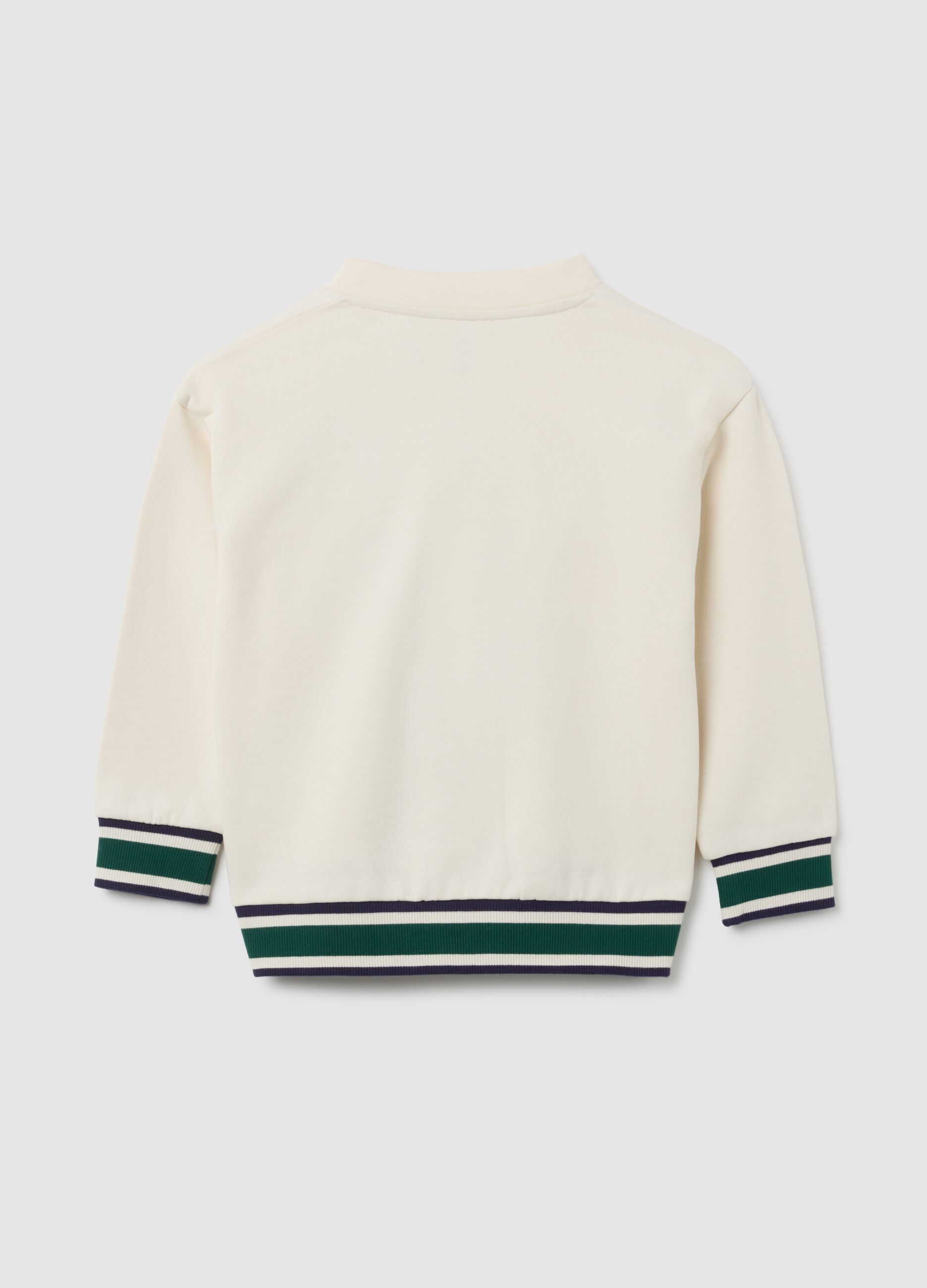 Felpa da bambino in puro cotone bianca regular fit