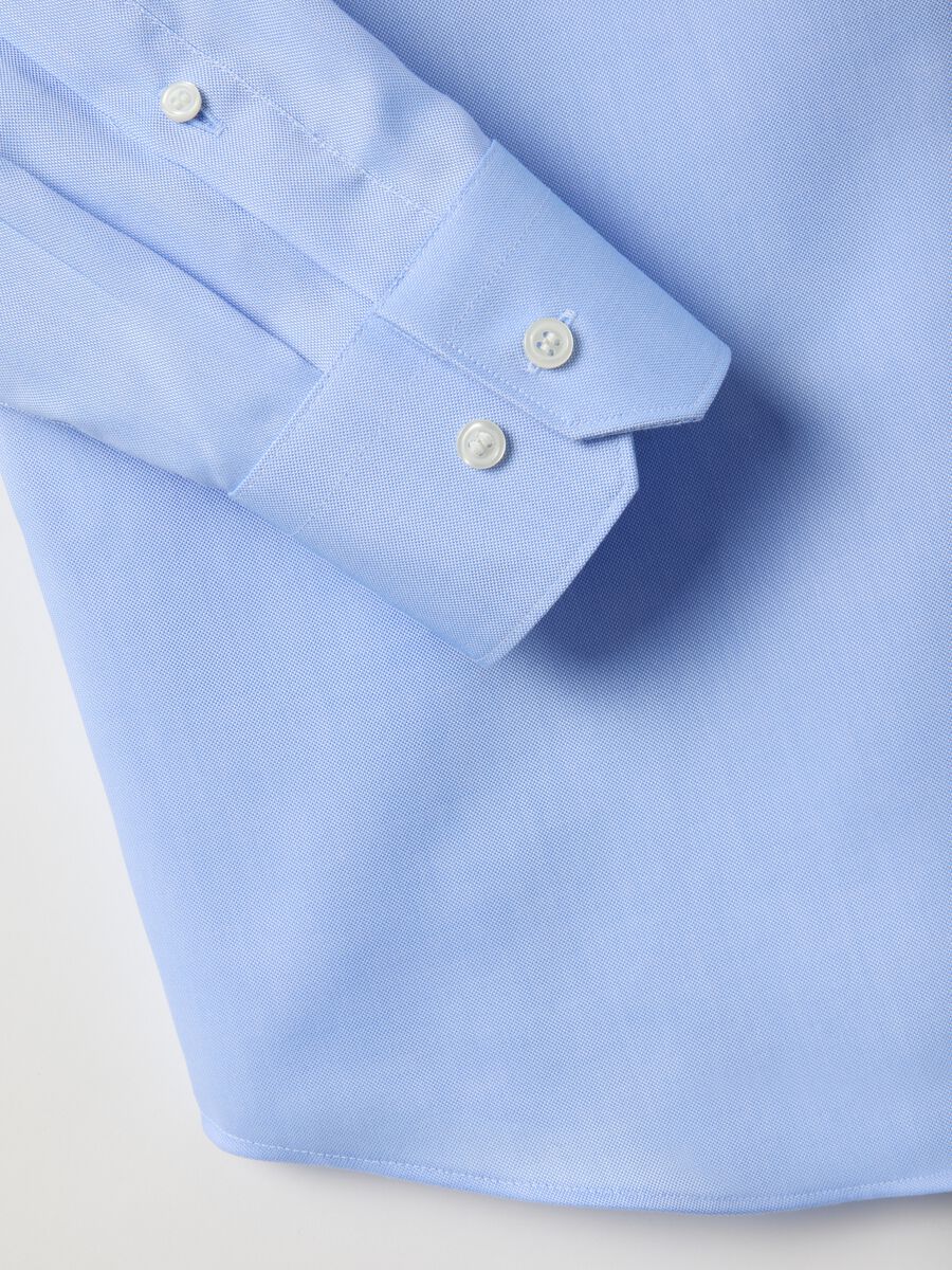 Blue pure cotton regular fit shirt_1