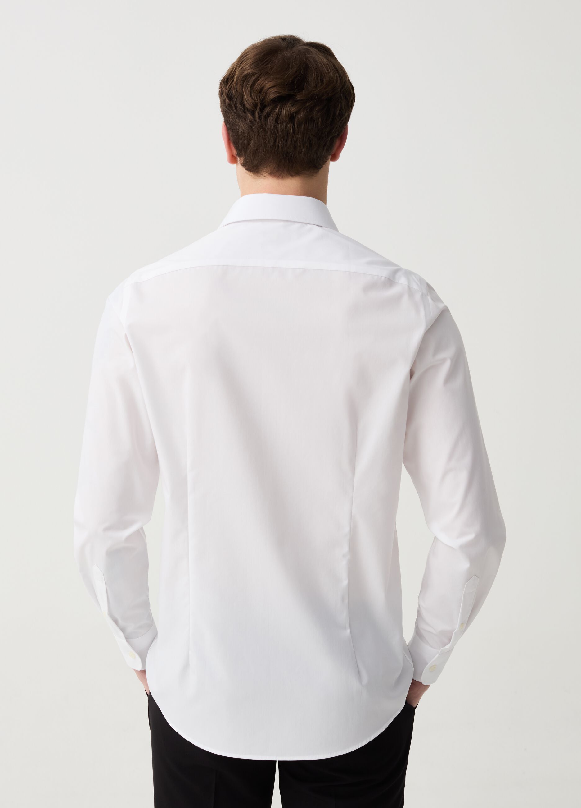 Slim-fit shirt in no-iron cotton