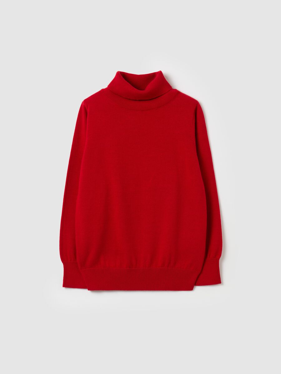 Cotton pullover with high neck_0