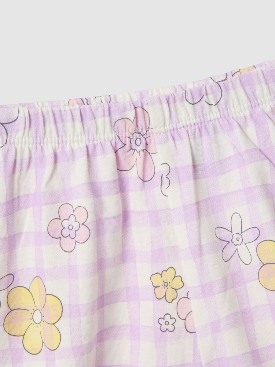 Multicoloured pure cotton baby pyjamas with ruffled sleeves_2