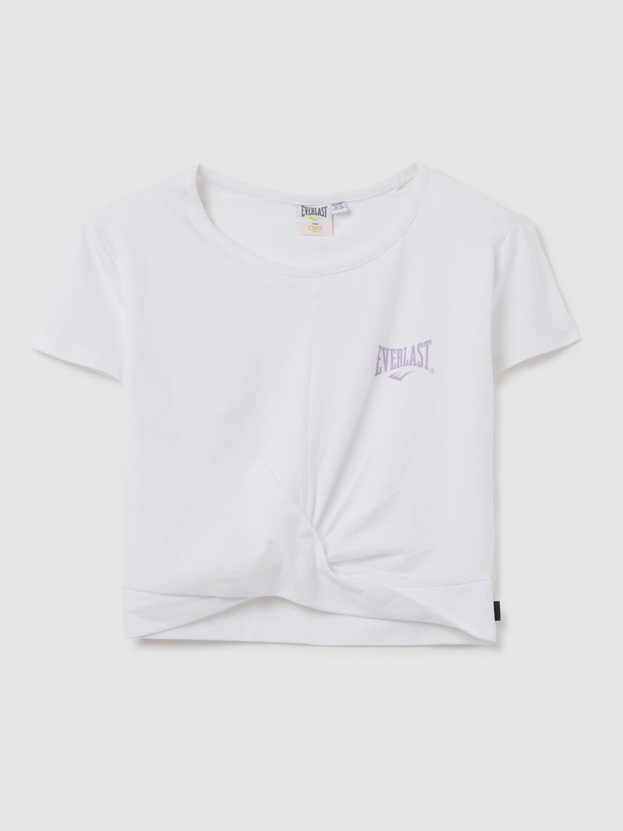 Girls’ slim-fit T-shirt in white stretch cotton_3