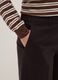 Brown straight stretch cotton trousers regular fit_3