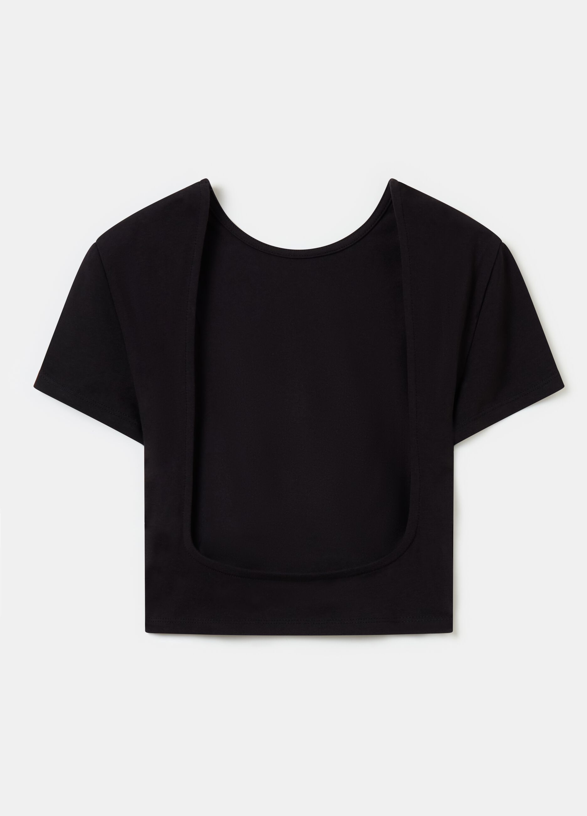 Backless Crop T-shirt Black