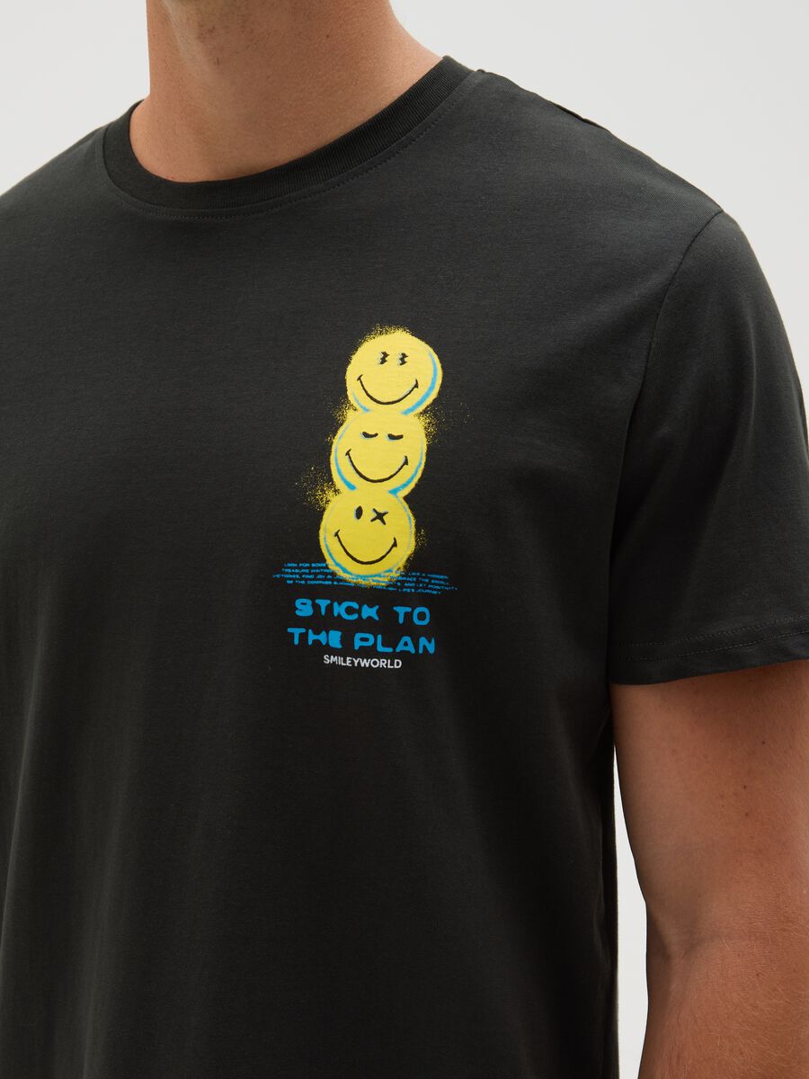 Men's regular fit black pure cotton T-shirt with print_1