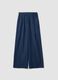 Blue palazzo trousers in stretch cotton_0