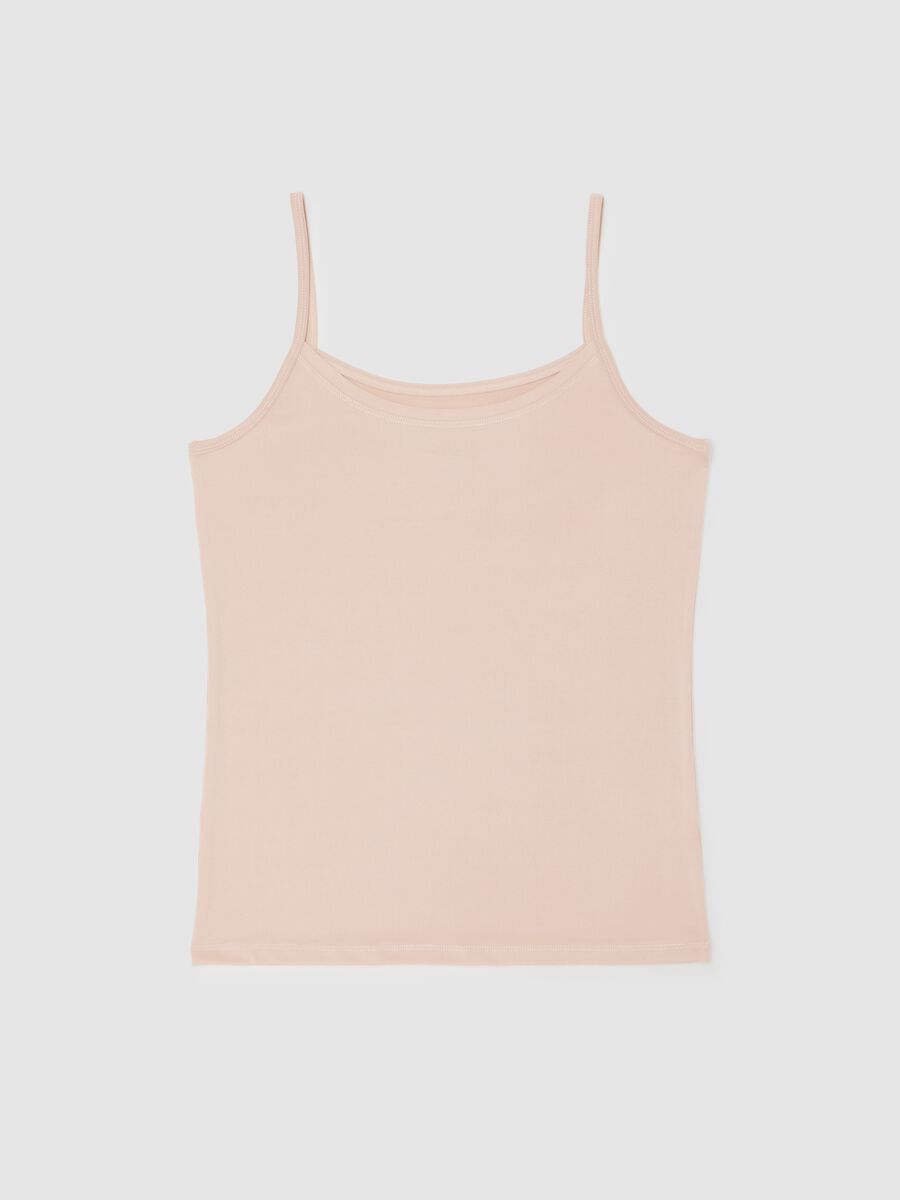 Beige stretch fabric top regular fit_4